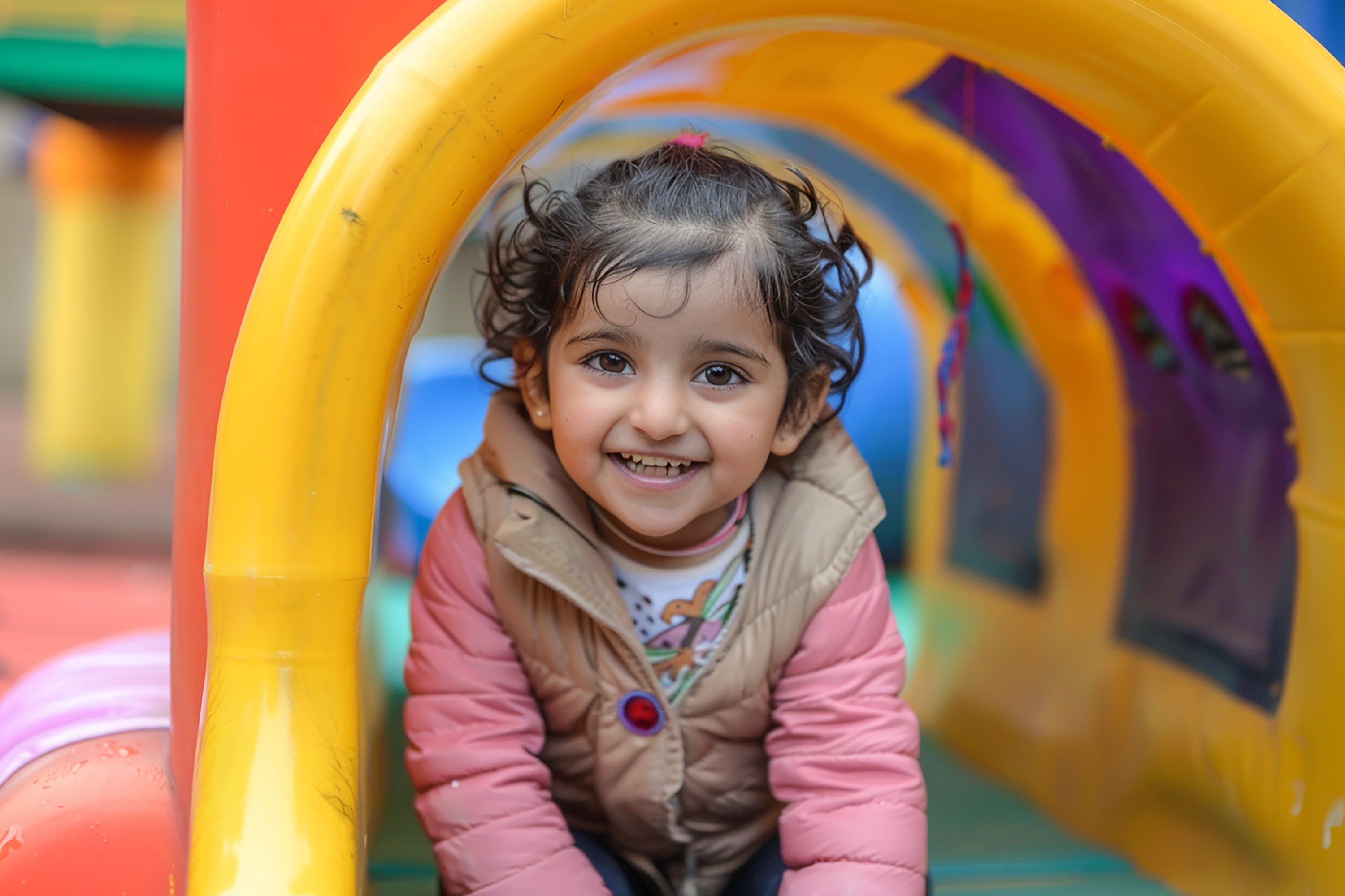 Happy children sharing playtime inside Cocomelos in Boduppal