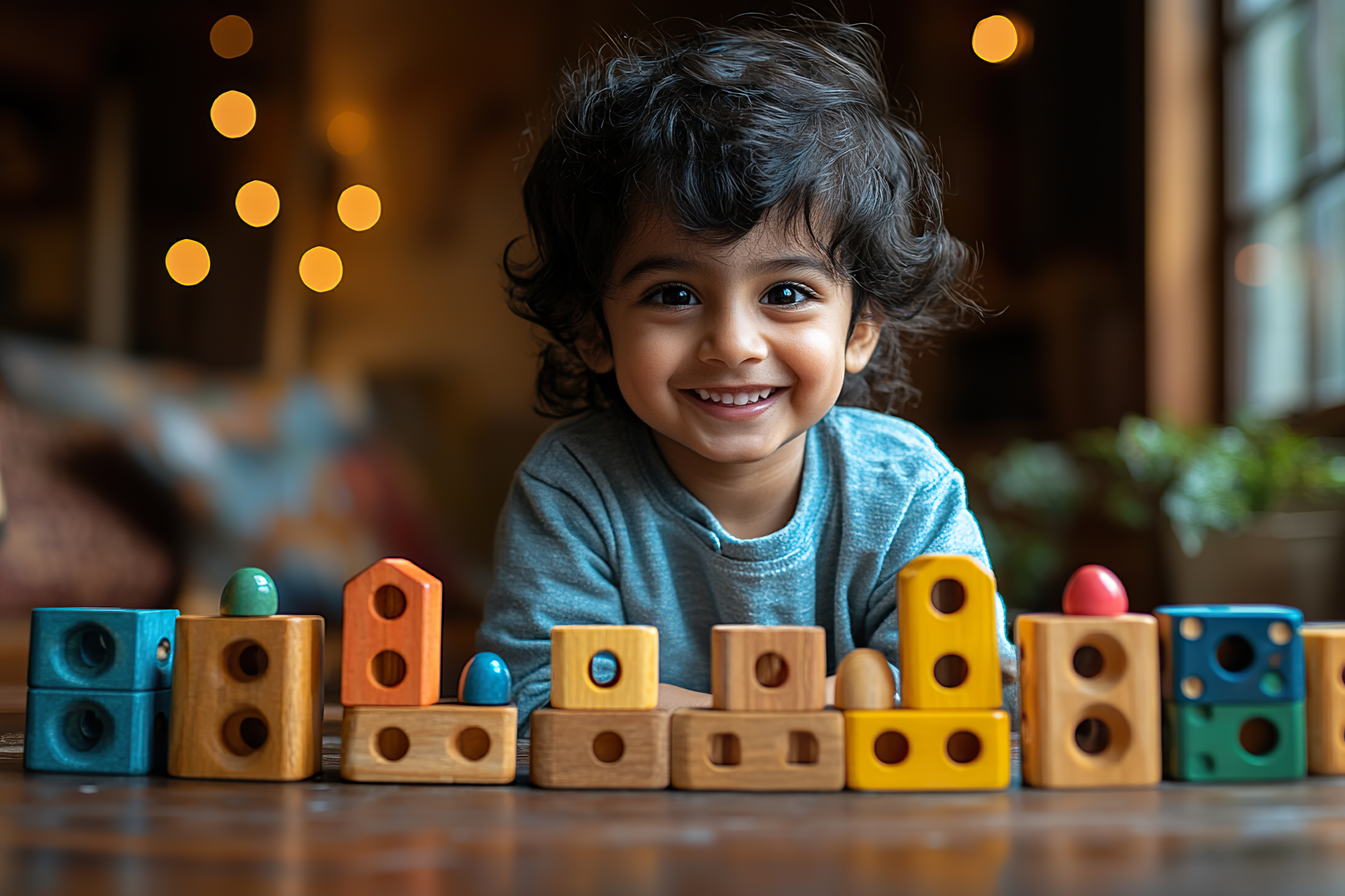Smiling child enjoying colorful playtime at Cocomelos in Hyderabad